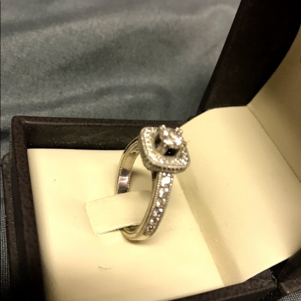 Wedding ring with an engagement ring